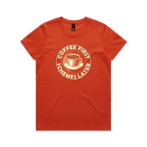 COFFEE FIRST! - Womens Maple Tee Thumbnail